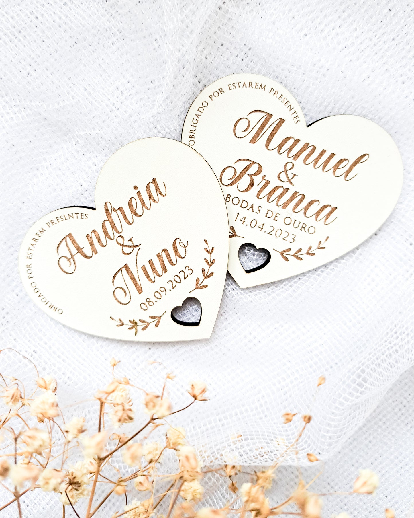 Íman coração Branco - Lembrança Casamento