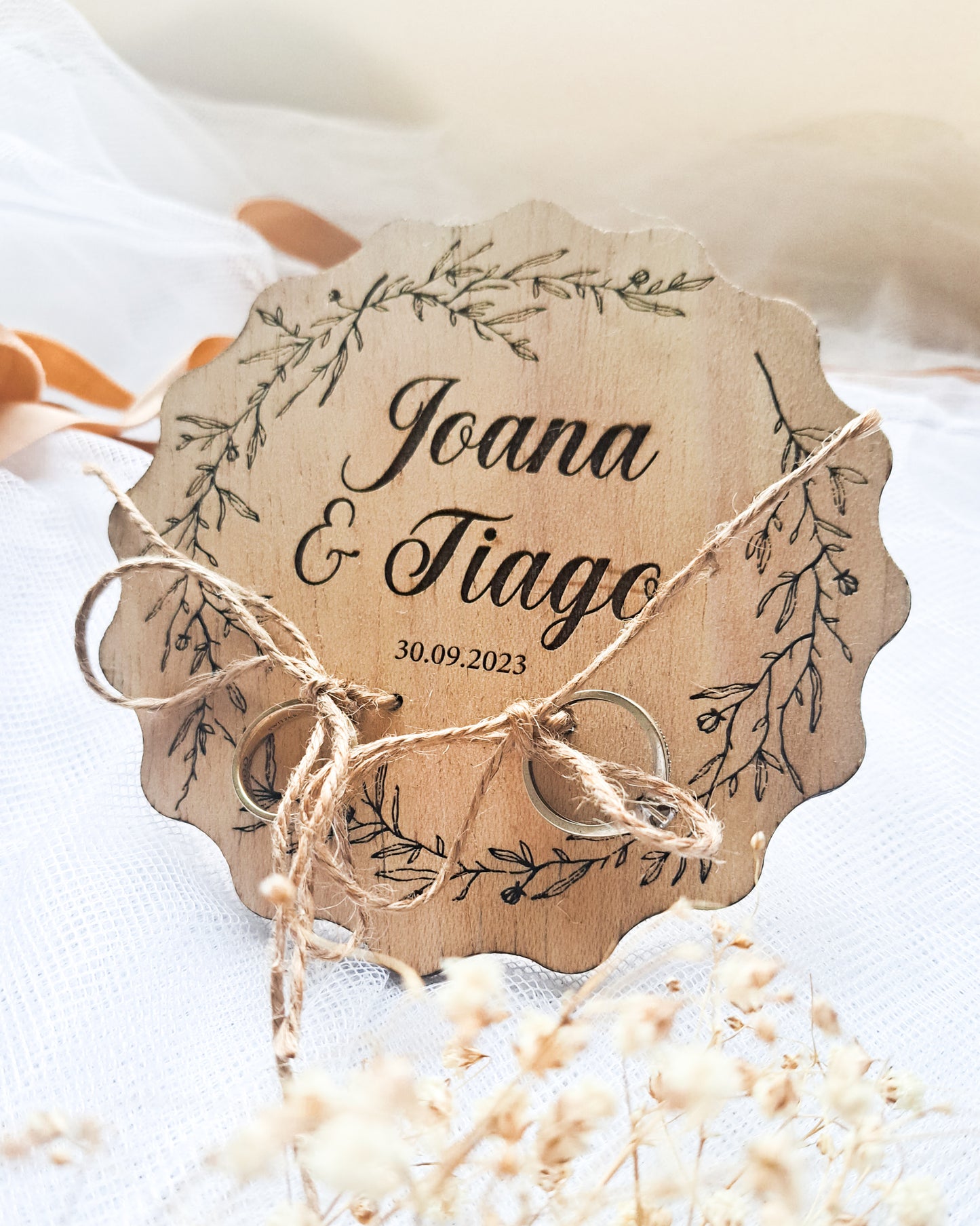 Porta Alianças de madeira