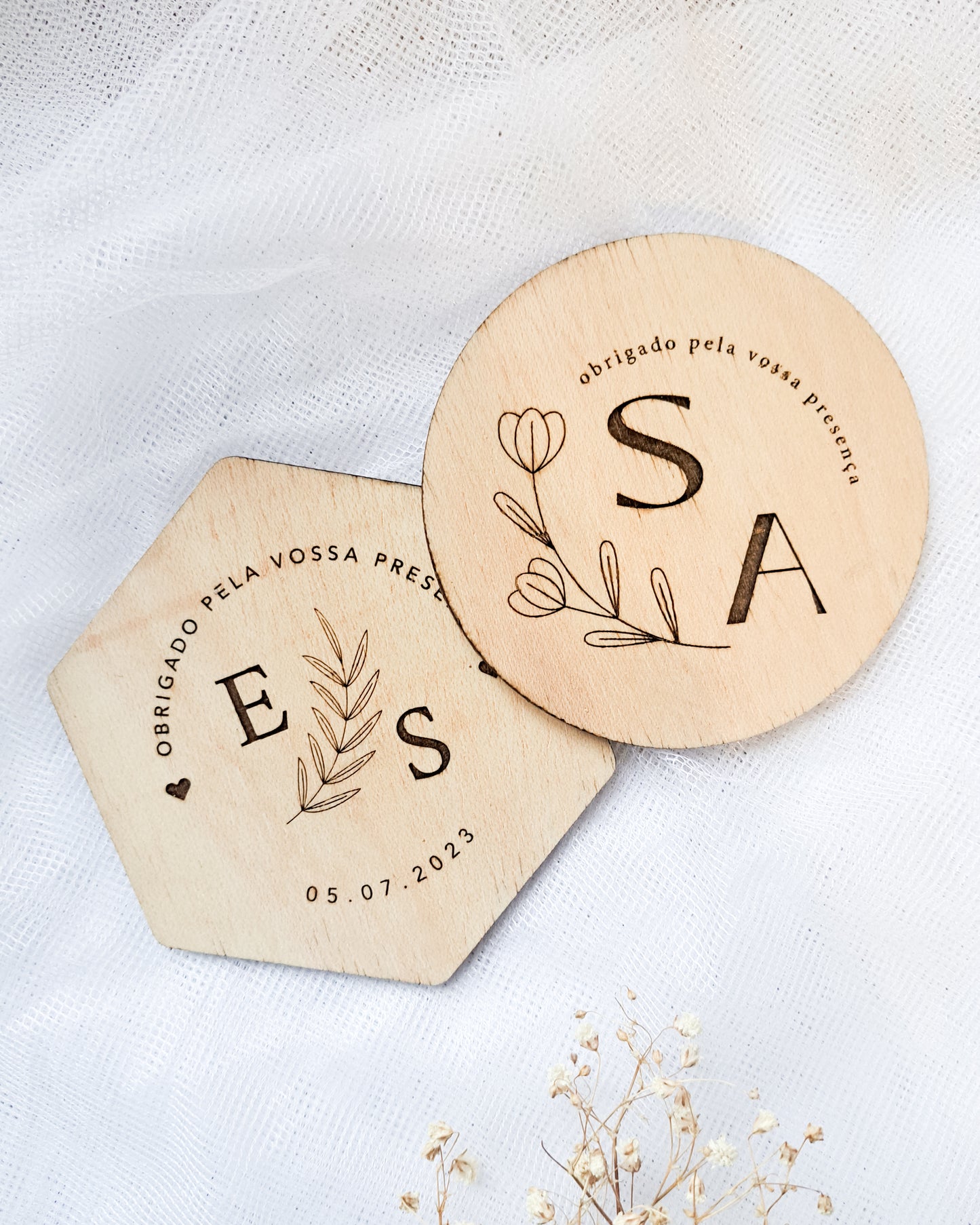 Base para Copos - Lembrança de Casamento