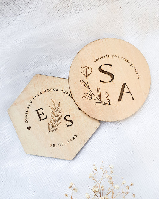 Base para Copos - Lembrança de Casamento