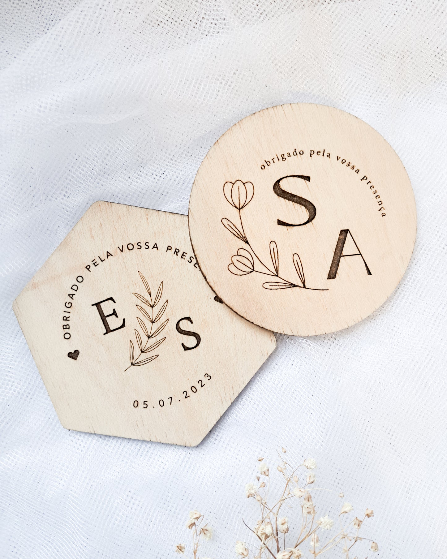 Base para Copos - Lembrança de Casamento