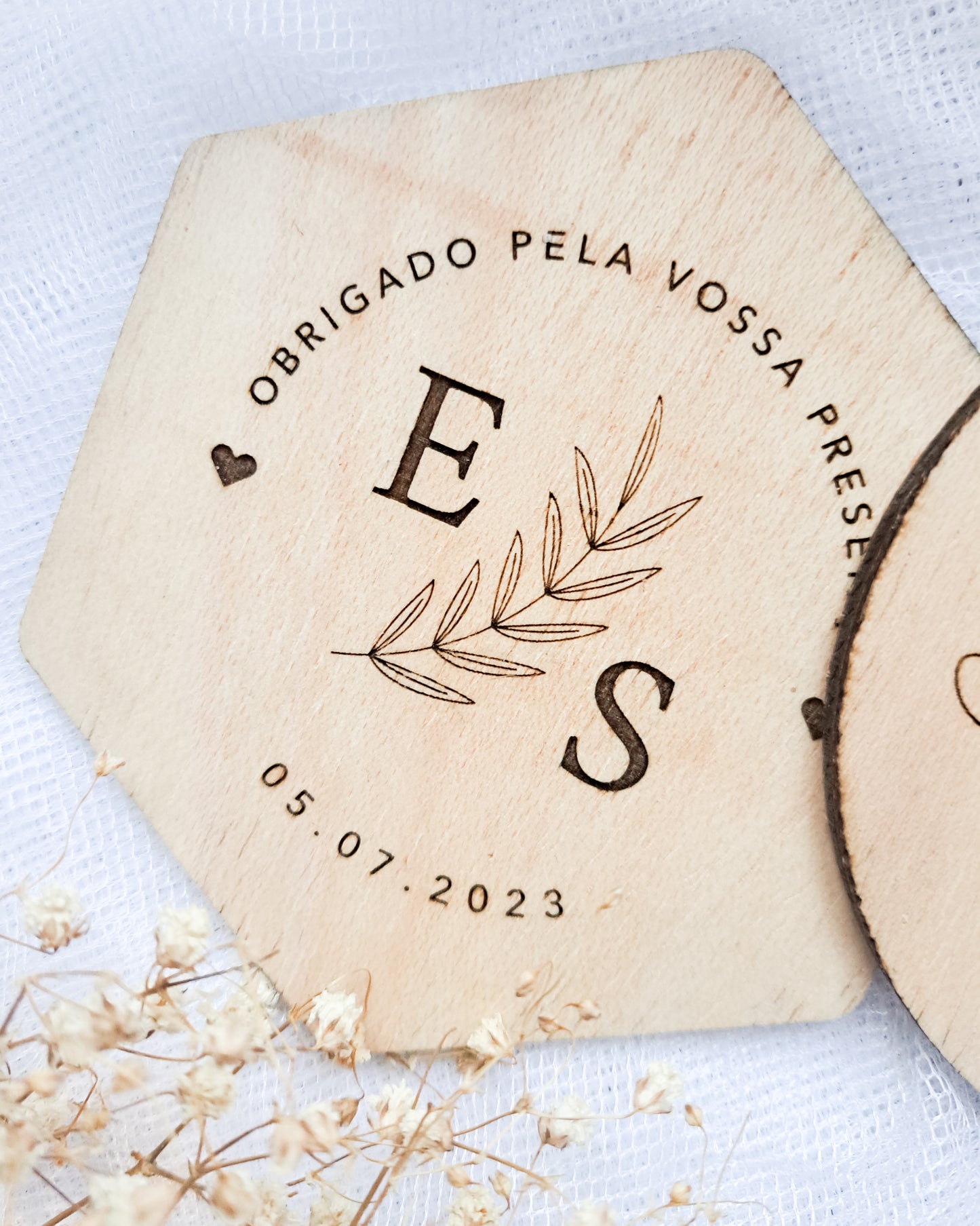 Base para Copos - Lembrança de Casamento