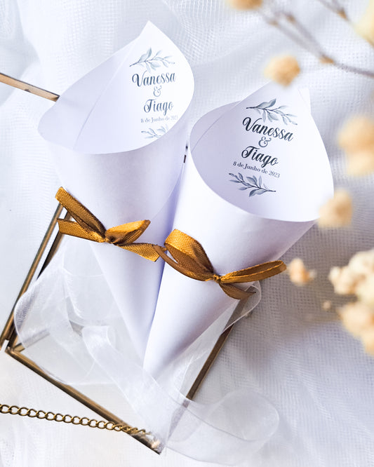 Cones de Arroz e Pétalas - Eucalipto