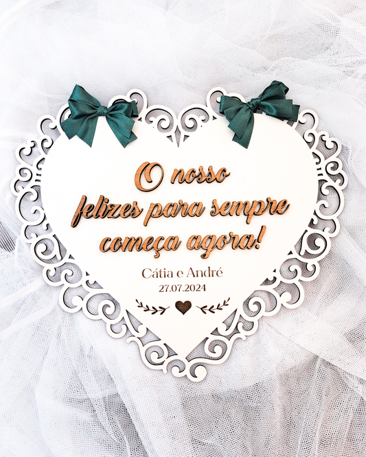 Placa Entrada Igreja - Coração