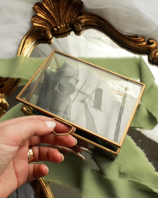 Porta Alianças Caixa Vidro