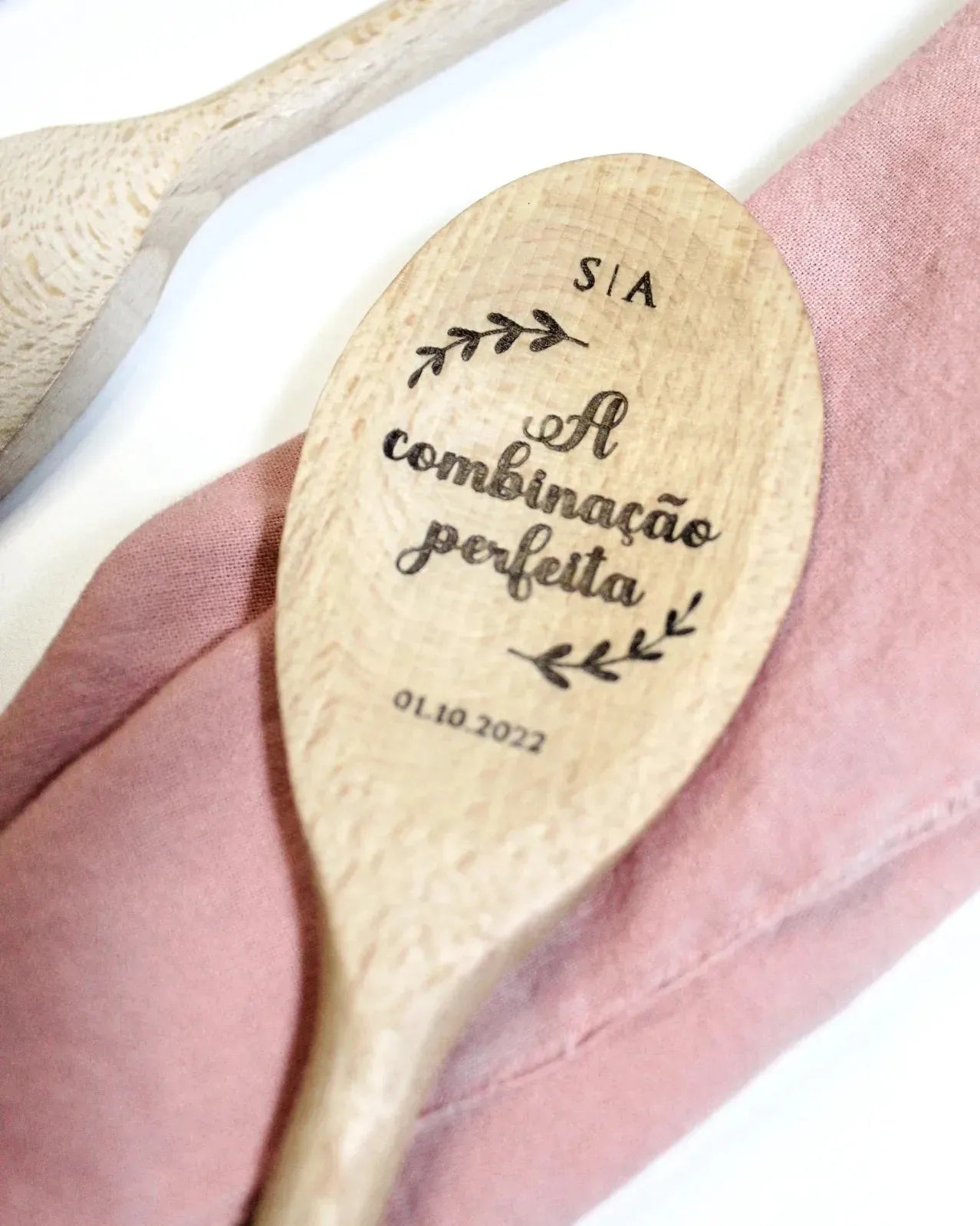 Lembrança Casamento Colher de Pau Personalizada