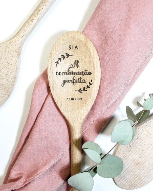 Lembrança Casamento Colher de Pau Personalizada