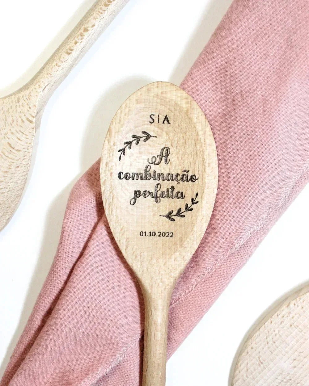 Lembrança Casamento Colher de Pau Personalizada