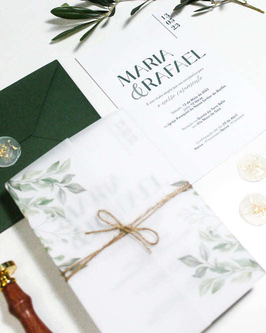 Convite Casamento "Rústico Verde"