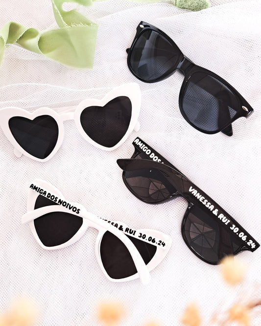 Óculos de Sol Personalizados para Casamento | Personalização na Haste