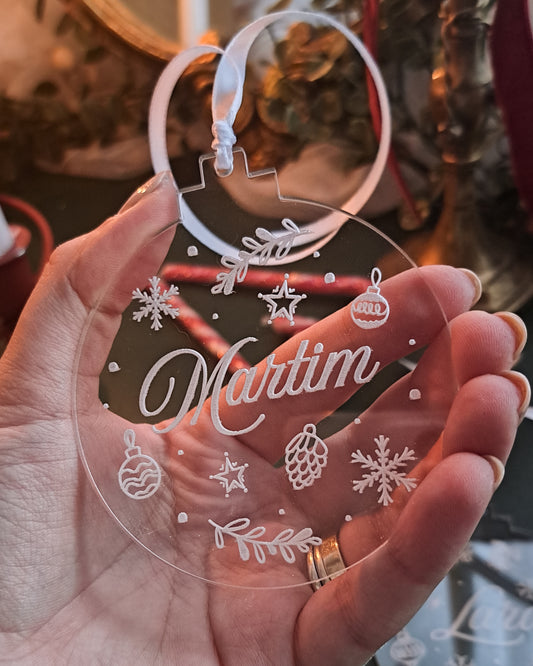 Bola de Natal Personalizado Acrílico com Nome