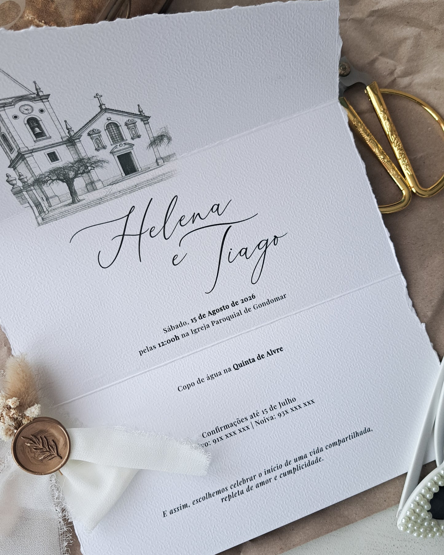 Convite de Casamento com Ilustração Personalizada