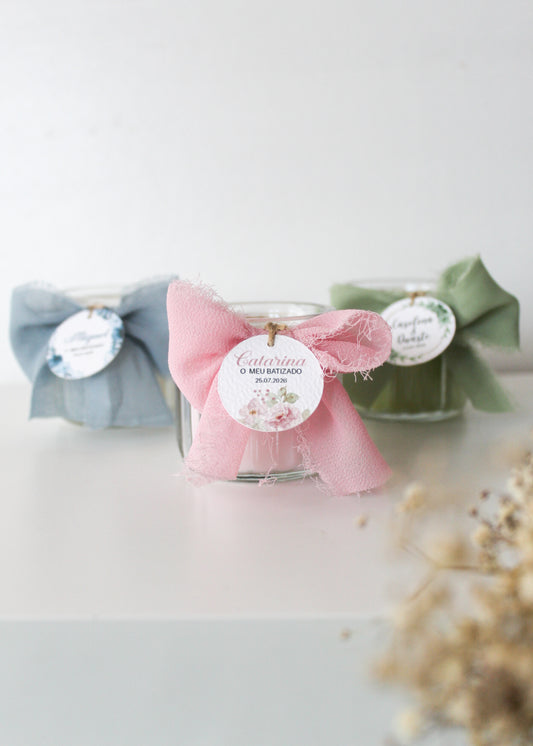 Mini Velas Personalizadas- Lembrança Batizados/Casamentos