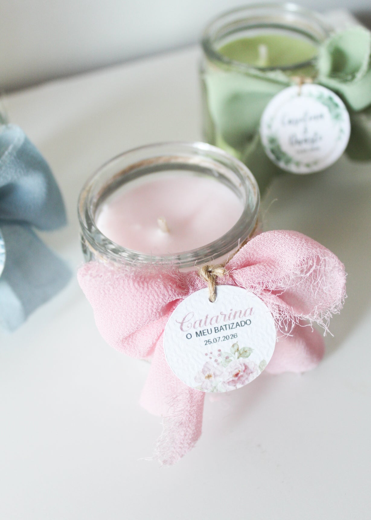 Mini Velas Personalizadas- Lembrança Batizados/Casamentos