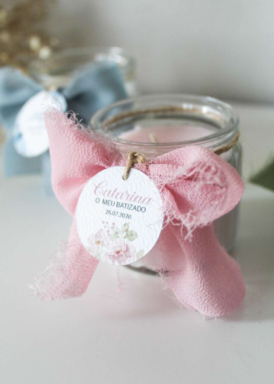 Mini Velas Personalizadas- Lembrança Batizados/Casamentos