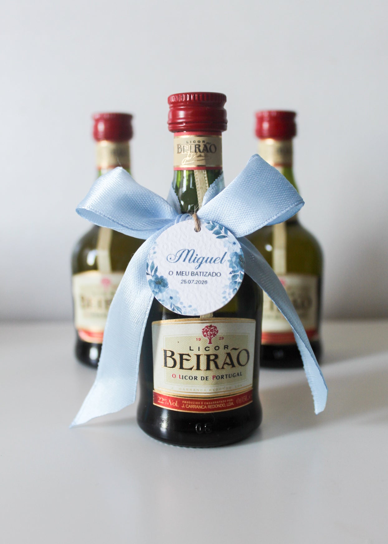 Mini Garrafa Licor Beirão - Lembrança Batizado/Casamento