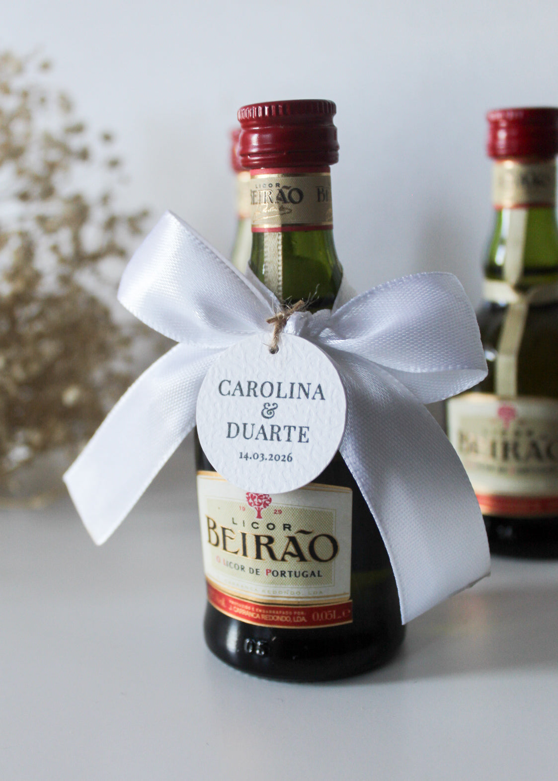 Mini Garrafa Licor Beirão - Lembrança Casamento