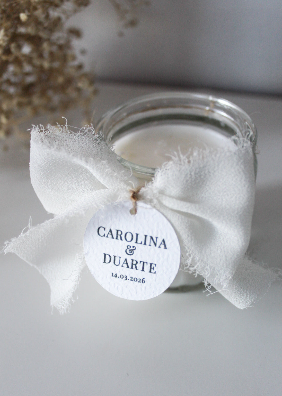 Mini Velas Personalizadas- Lembrança Casamento