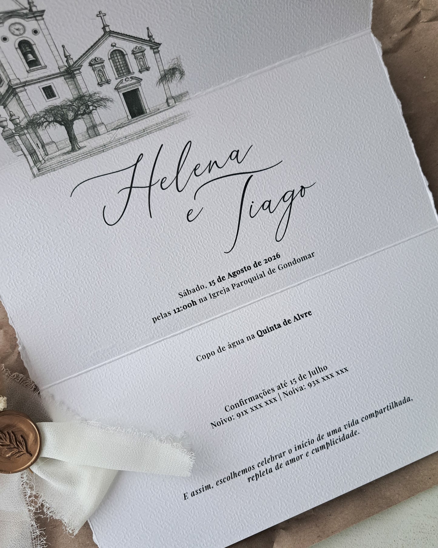 Convite de Casamento com Ilustração Personalizada